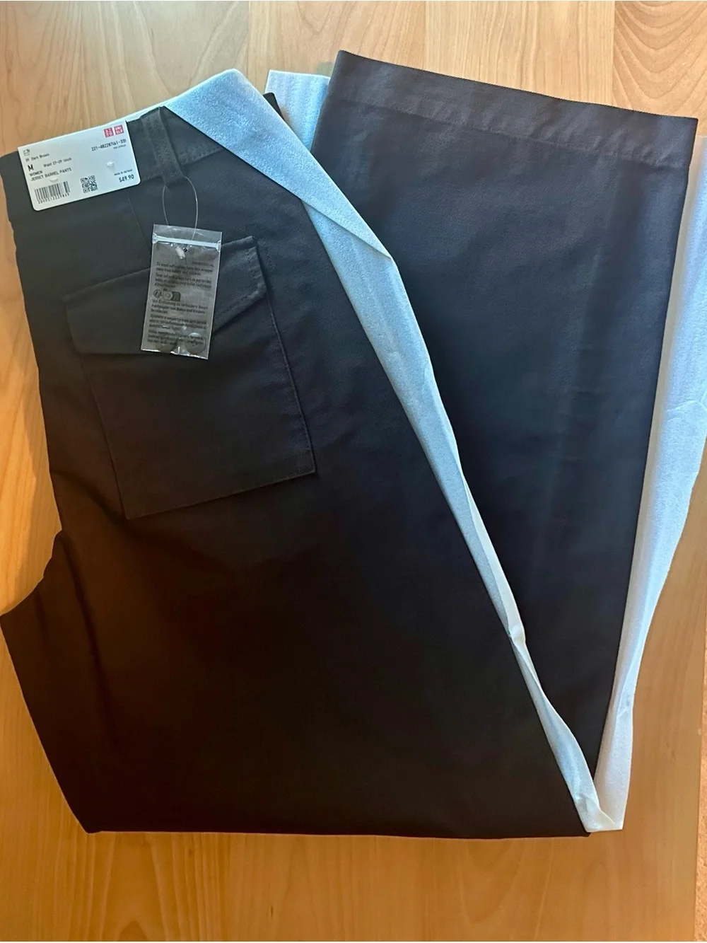 Uniqlo Dark Brown Women's Jersey Barrel Pants NEW with original tags - Picture 6 of 6